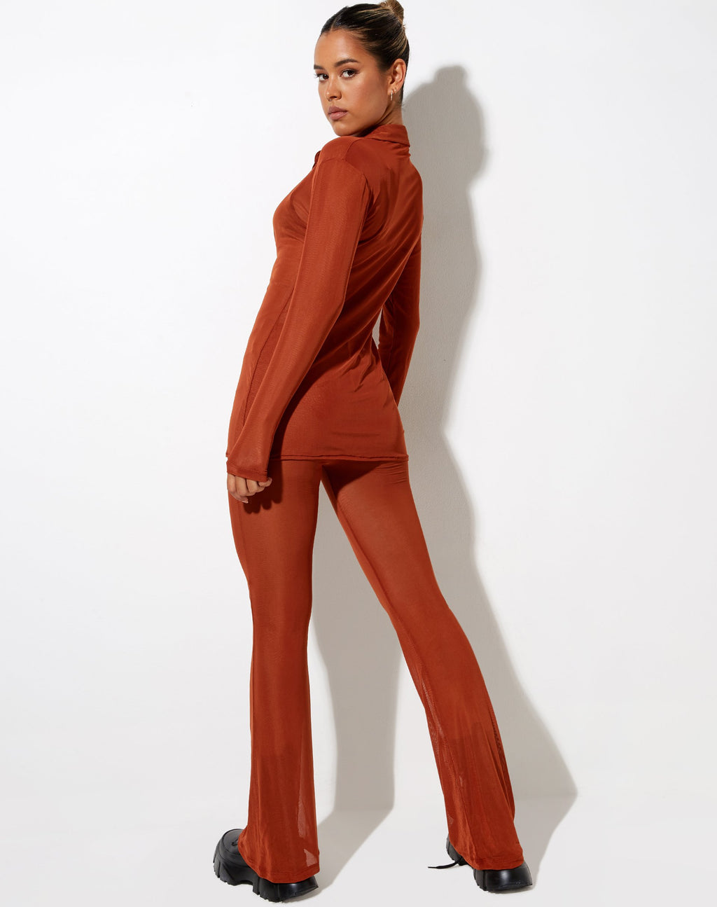 Camisa Tere en Mesh Toffee
