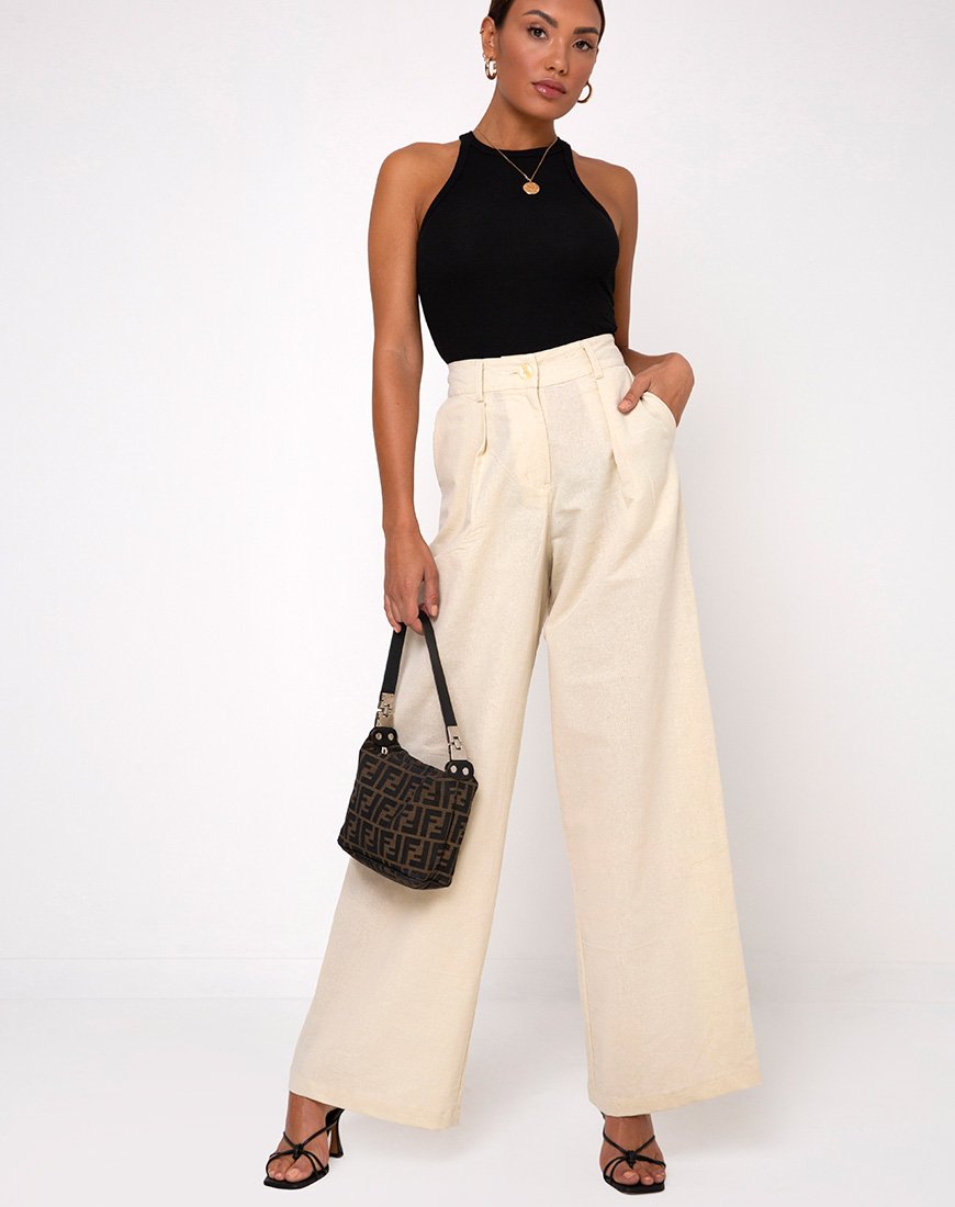 Pantalón Yeva Flare en color crudo