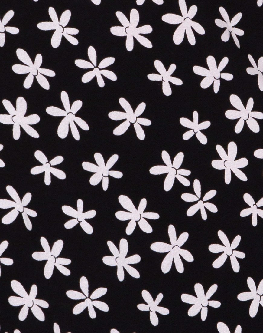 Imagen de Thalia Babydoll Dress in 90s Daisy Black and White