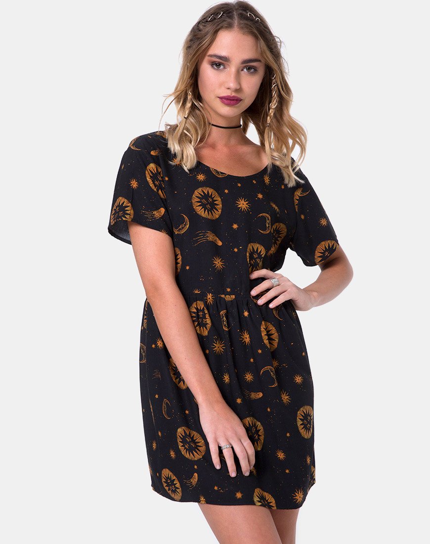 Imagen del vestido Tiara en negro celeste
