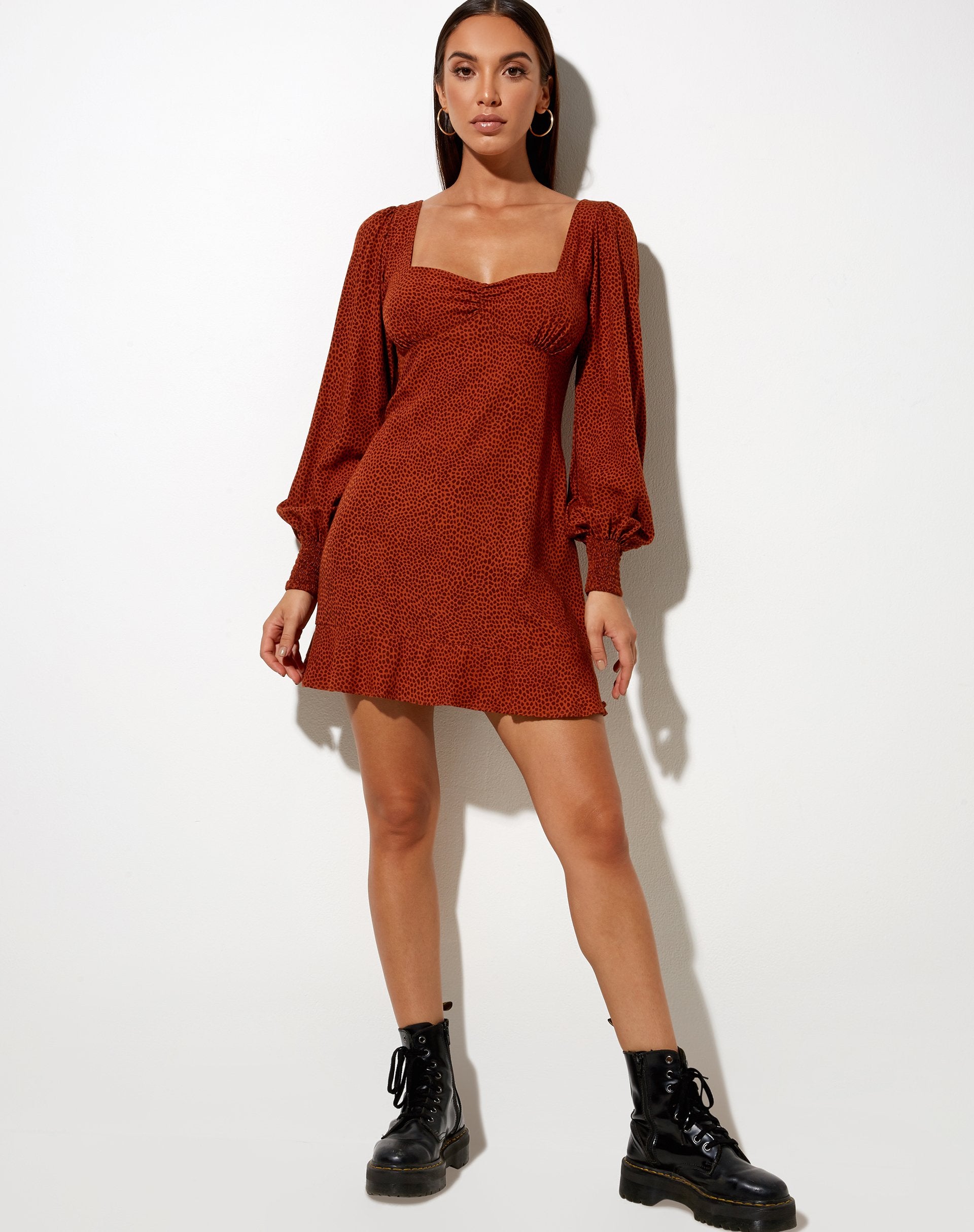 Imagen de Tielo Mini Vestido en Mini Croc Marrón