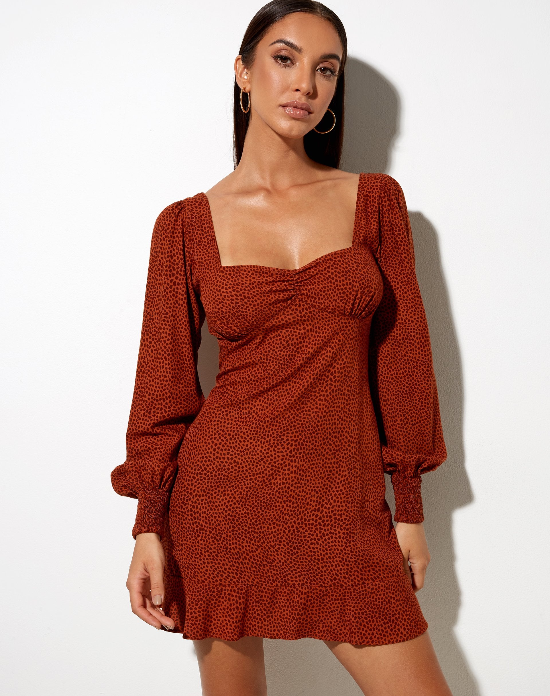 Imagen de Tielo Mini Vestido en Mini Croc Marrón
