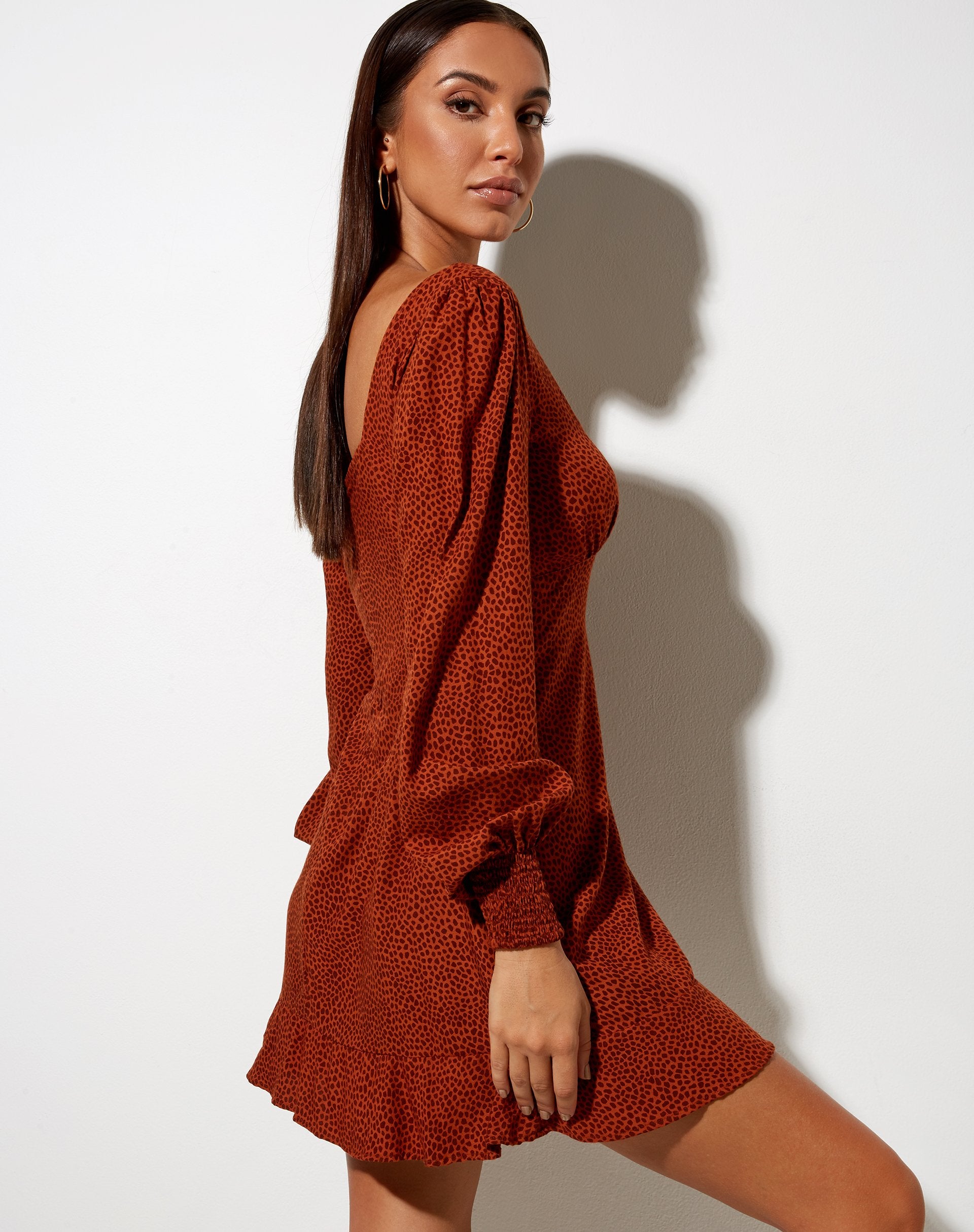 Imagen de Tielo Mini Vestido en Mini Croc Marrón