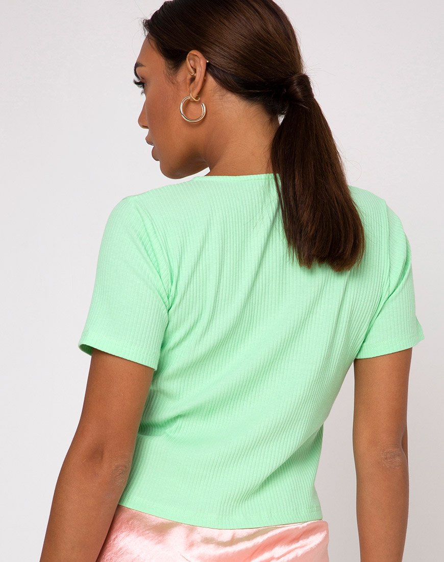 Imagen de Tiery Crop Top en canalé Neo Mint