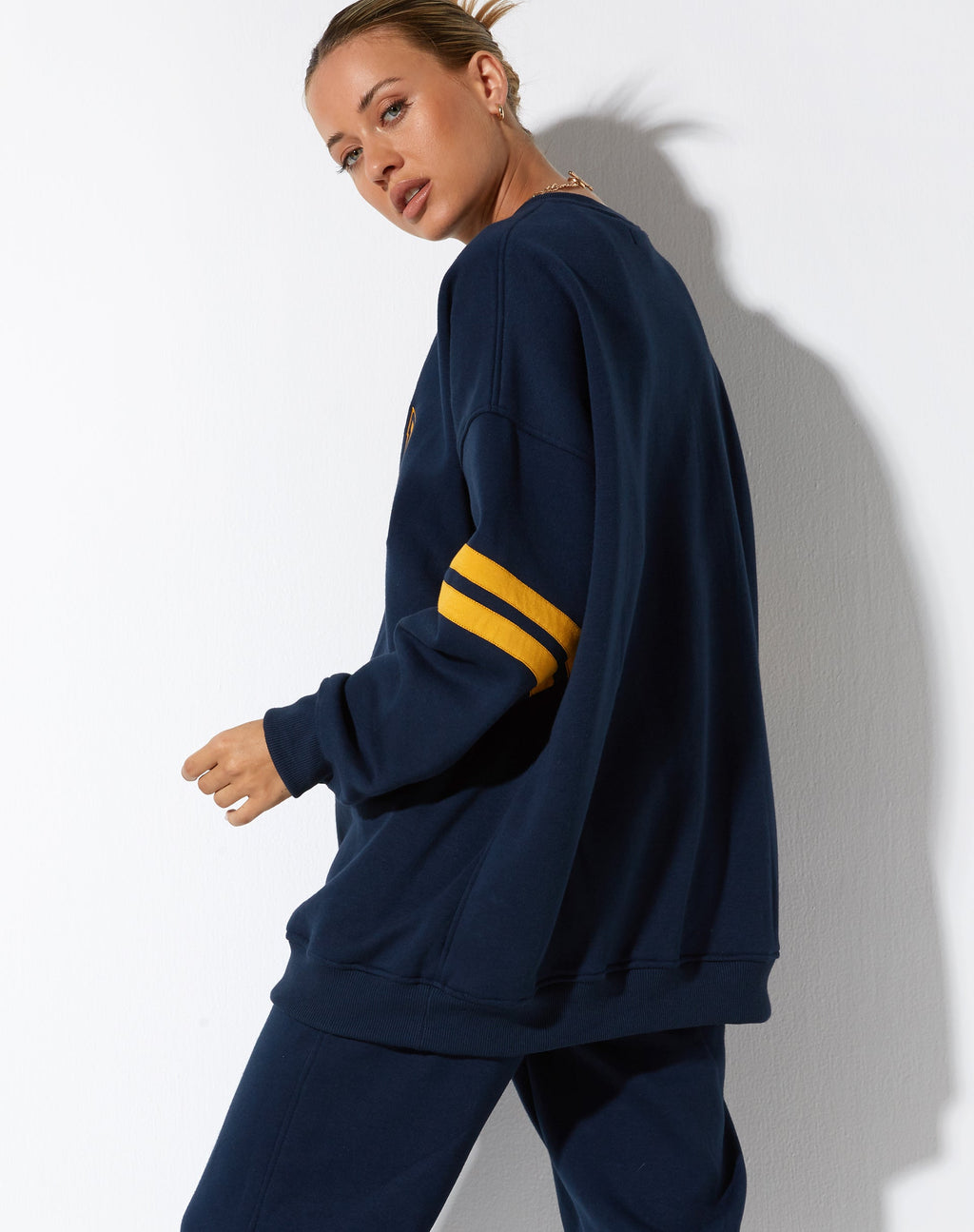 Sudadera Tim en azul marino a rayas cítricas Fútbol 1999