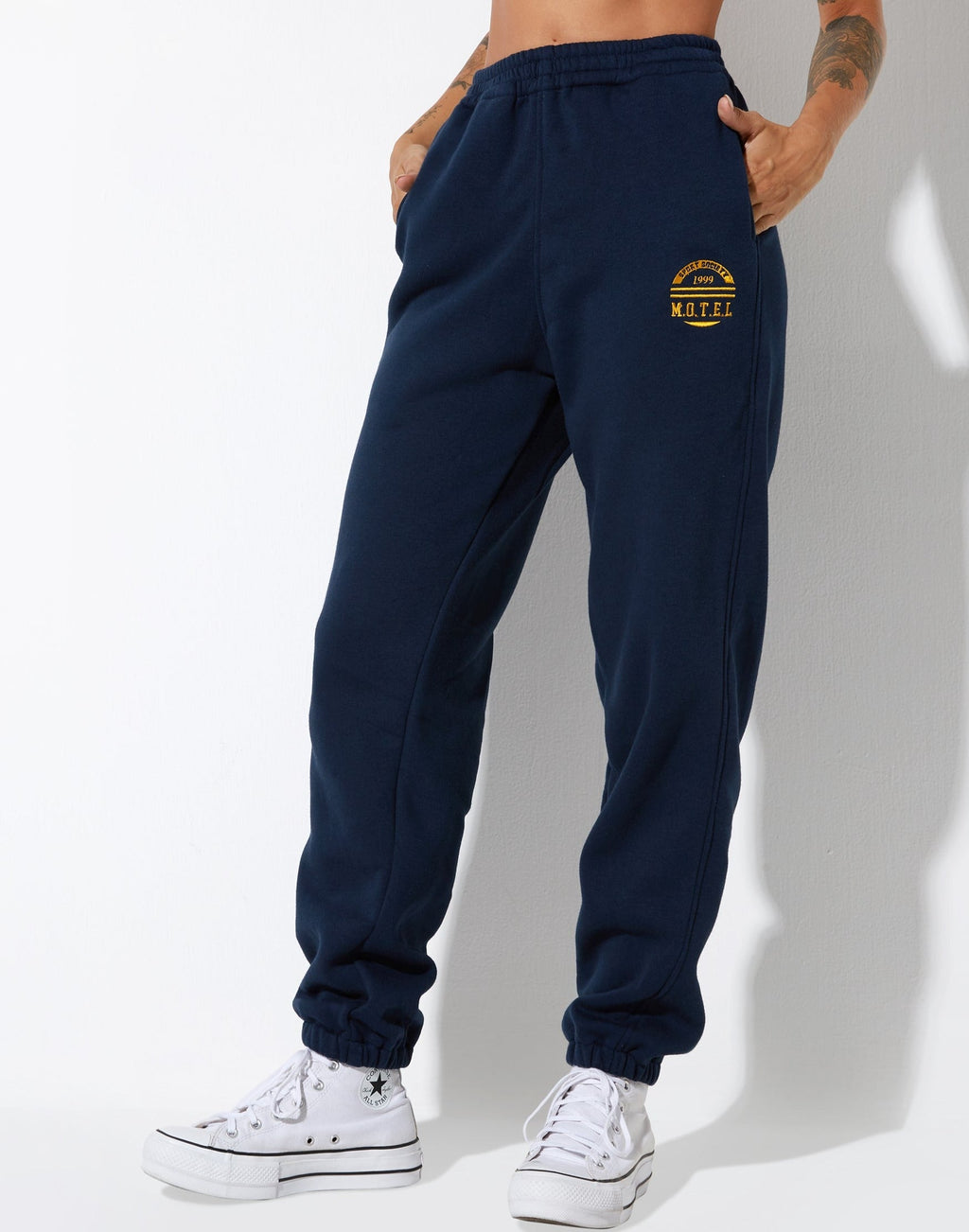 Basta Jogger de rayas cítricas azul marino Fútbol 1999