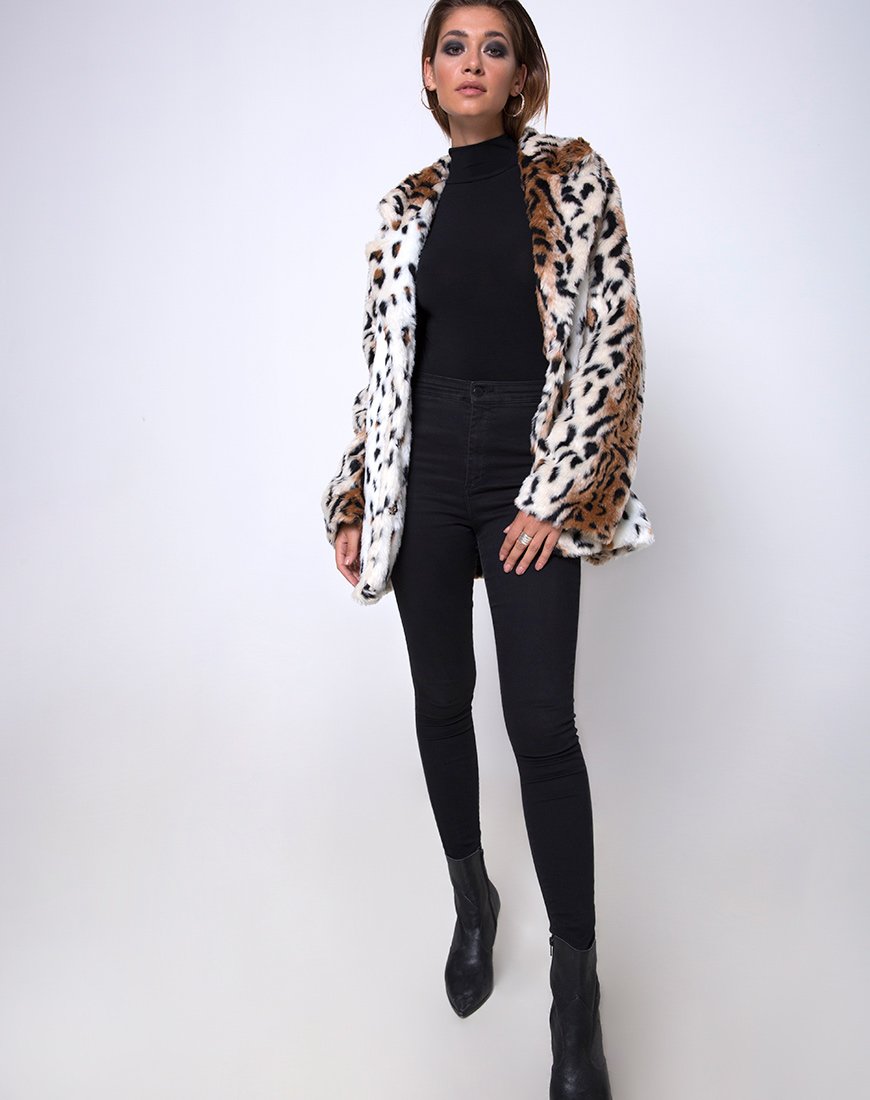 Imagen del abrigo Tina de piel sintética de leopardo