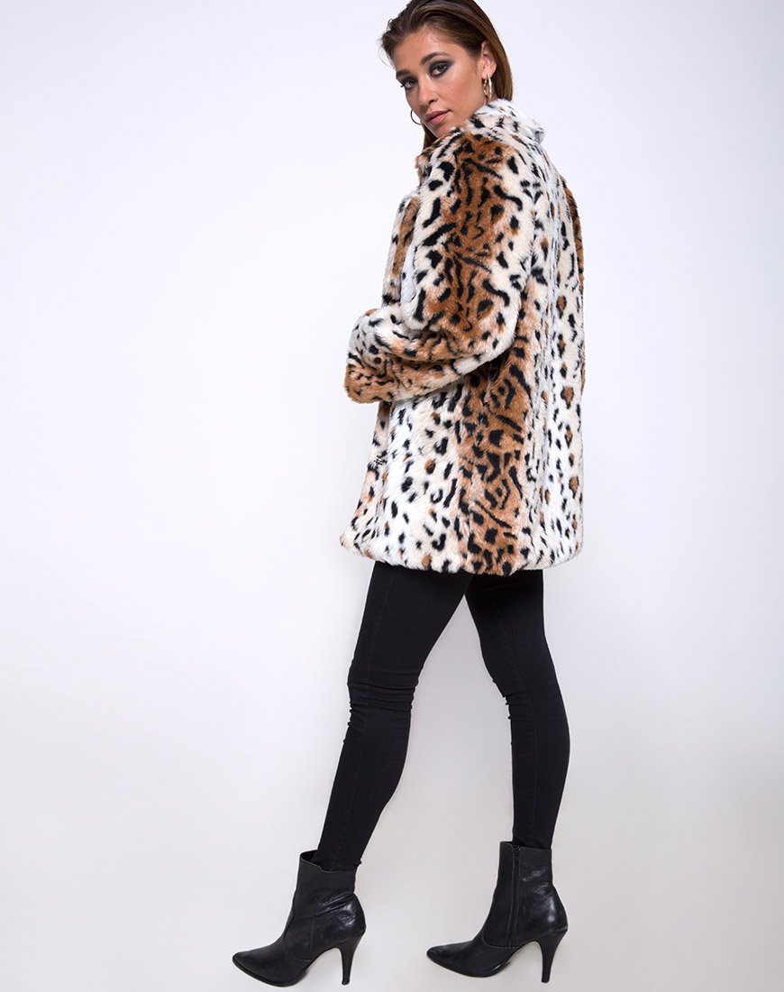 Imagen del abrigo Tina de piel sintética de leopardo