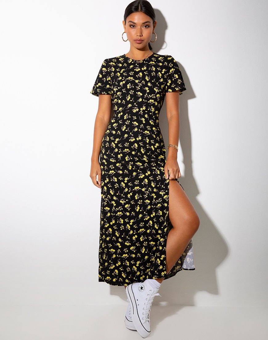 Imagen de Tinata Maxi Dress in Buttercup Black and Yellow