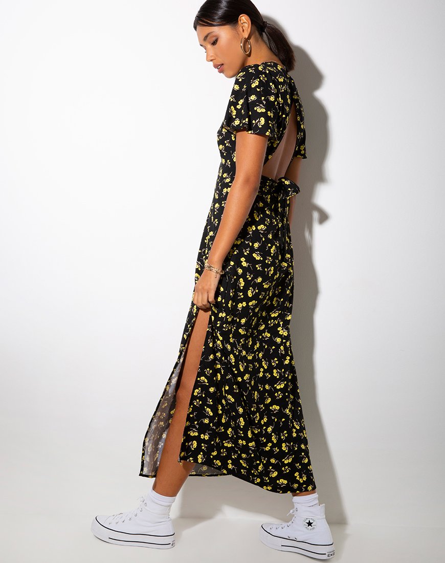 Imagen de Tinata Maxi Dress in Buttercup Black and Yellow