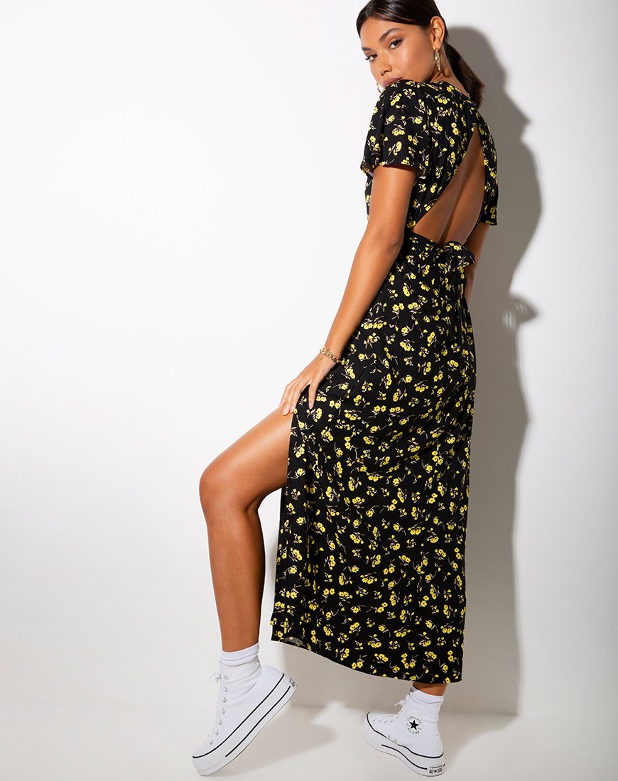 Imagen de Tinata Maxi Dress in Buttercup Black and Yellow