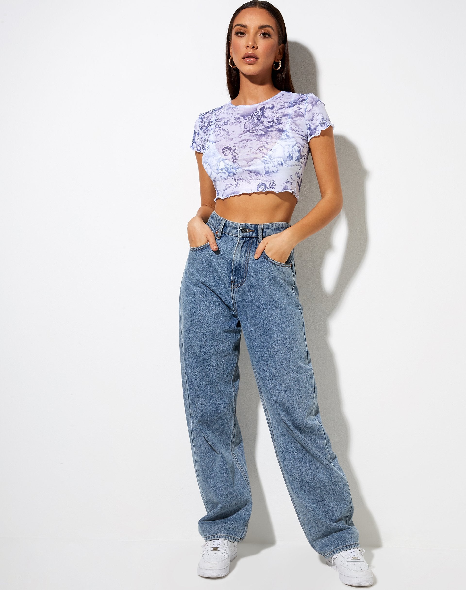 Imagen de Tince Crop Top en 20s Querubín Blanco Azul