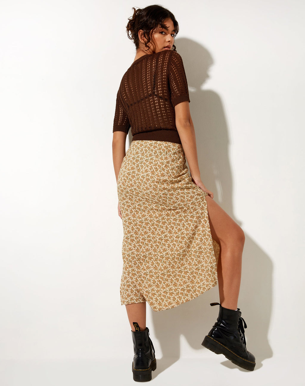 Falda Tindra Midi en Ditsy Lavado