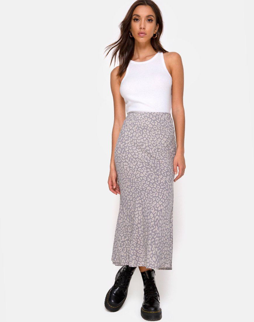 Imagen de Tindra Falda Midi en Leopard Daze Gris