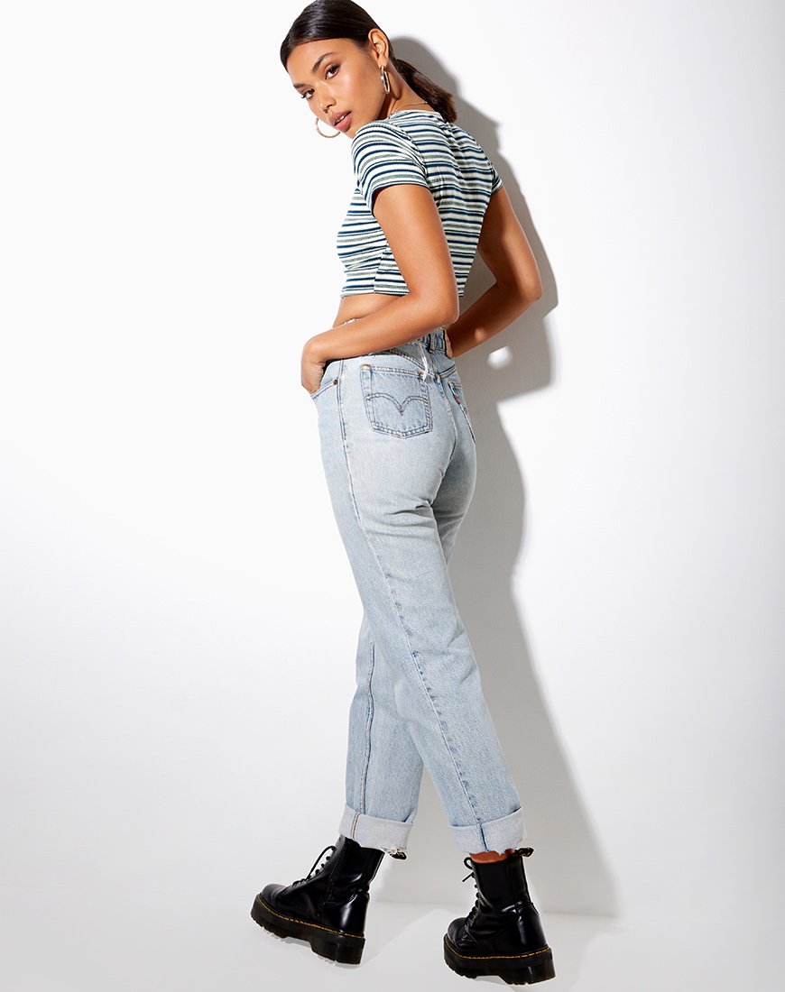 Imagen de Tindy Crop Top en verde oscuro verde claro y blanco