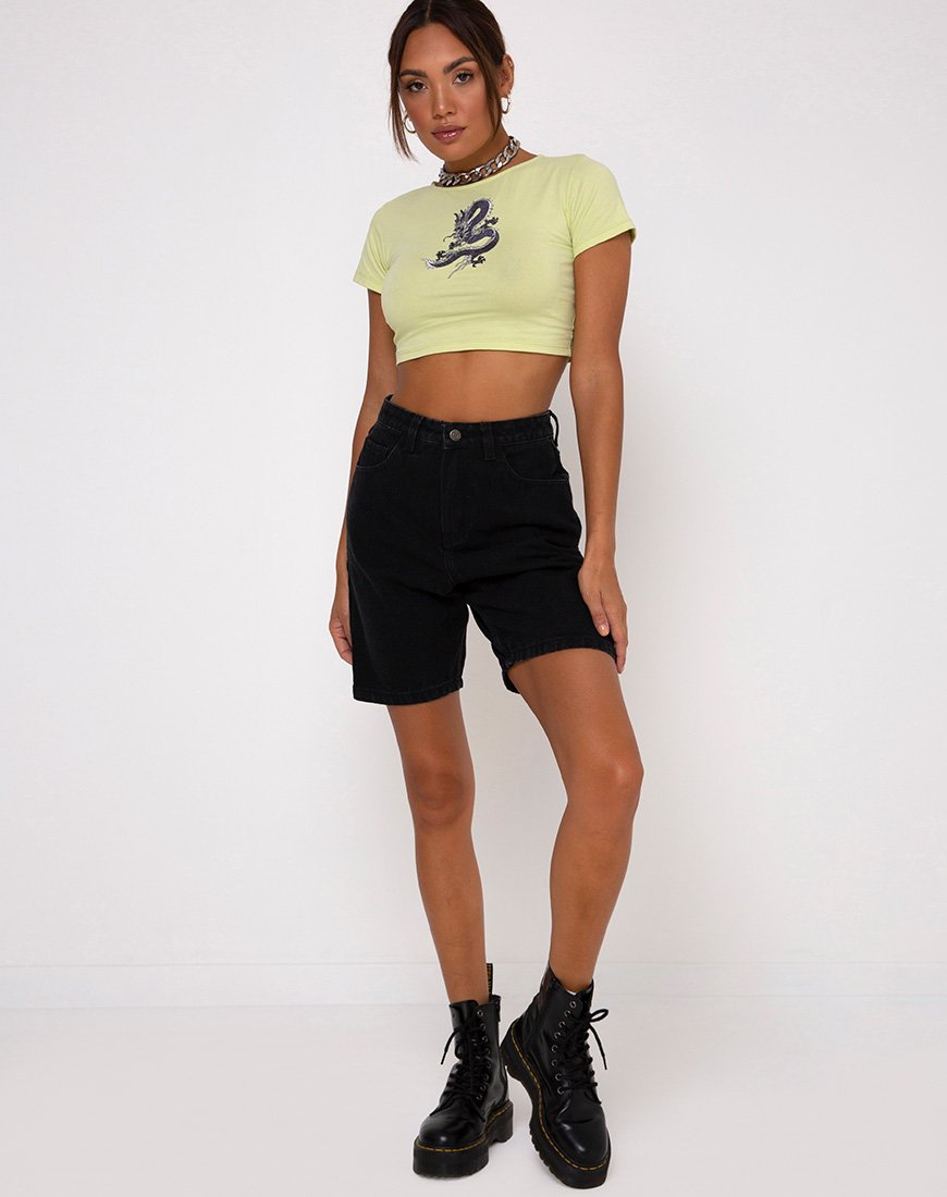 Imagen de Tindy Crop Top en pistacho Dragon Embro