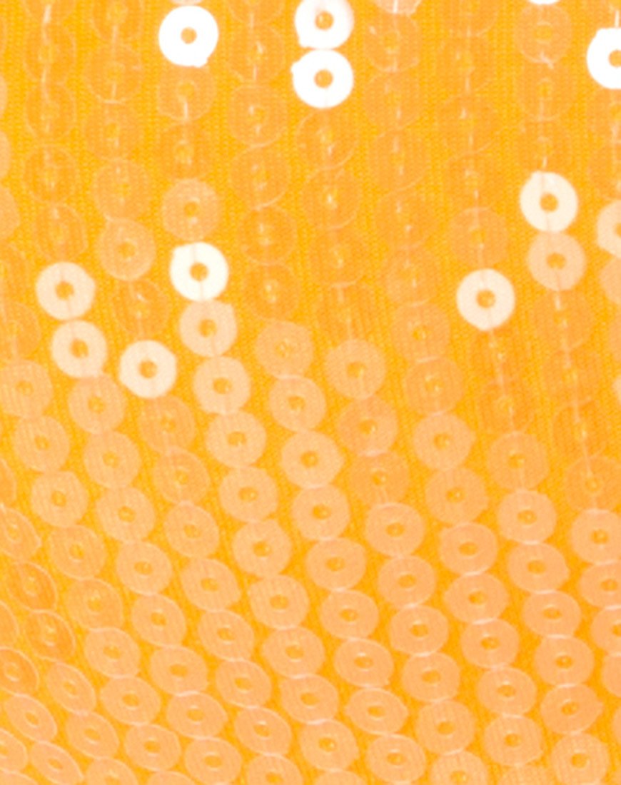 Imagen de Tindy Crop Top en mandarina con lentejuelas transparentes