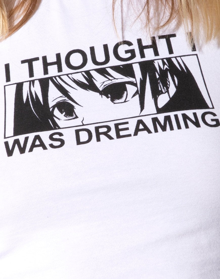 Imagen de Tindy Crop Top en blanco "I Thought I Was Dreaming" (Pensé que estaba soñando)