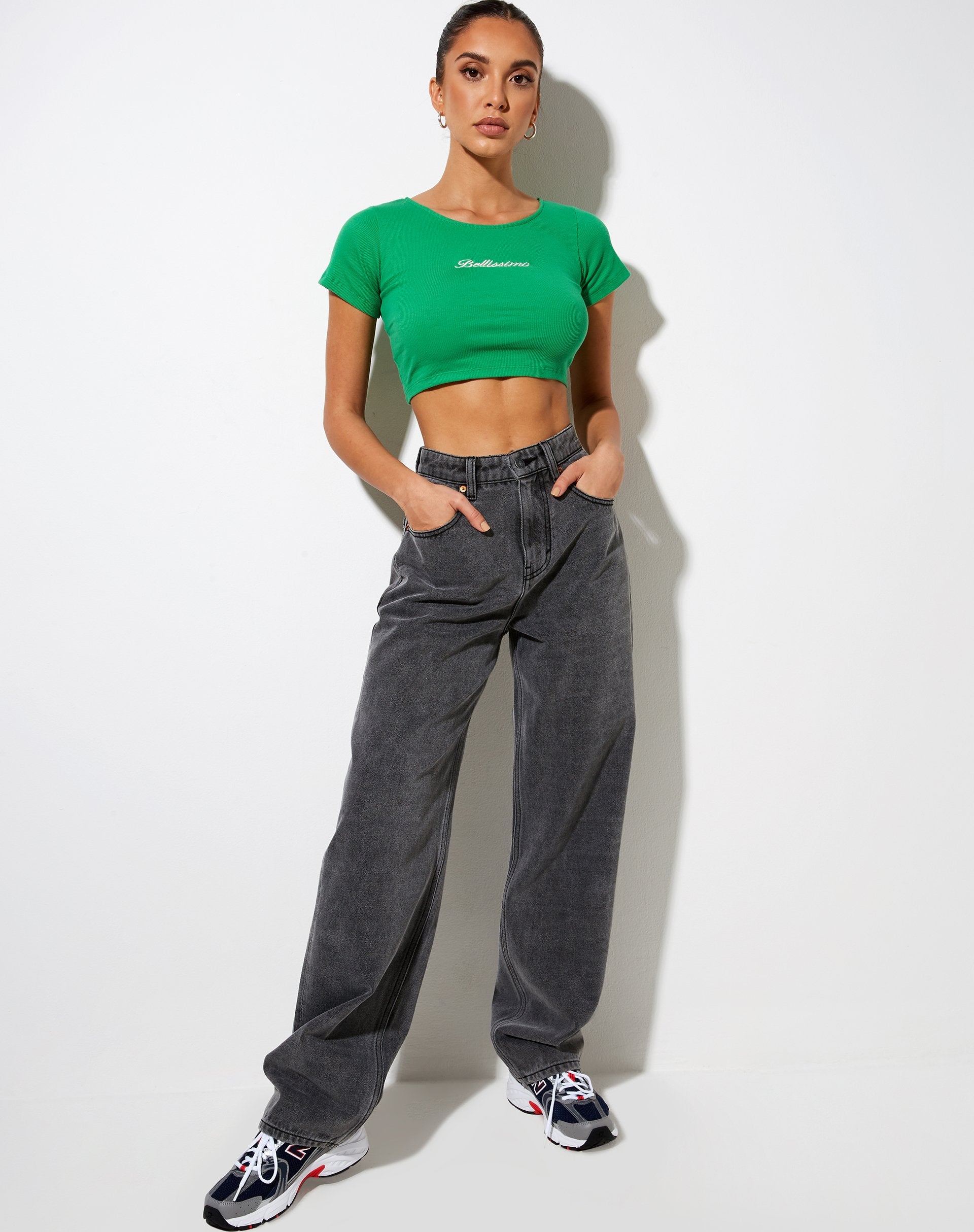 Imagen de Tindy Crop Top en Rib Fun Verde Bellissimo