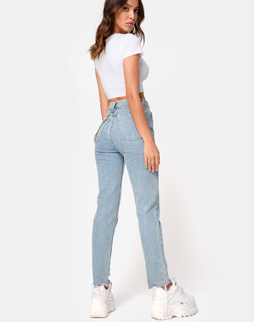 Imagen de Tindy Top blanco con mariposa negra bordada