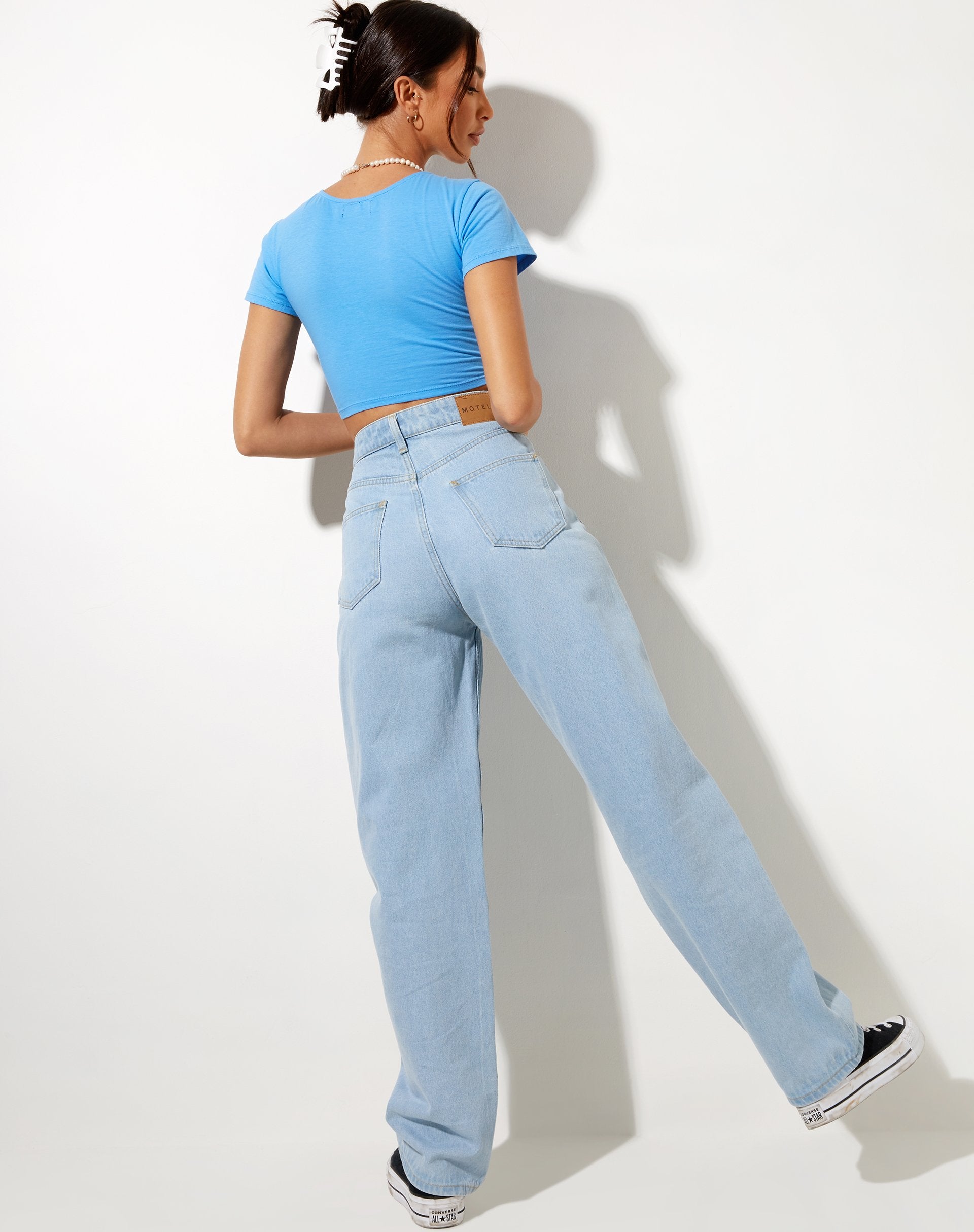 Imagen de Tindy Crop Top in Blue Sweetheart Embro