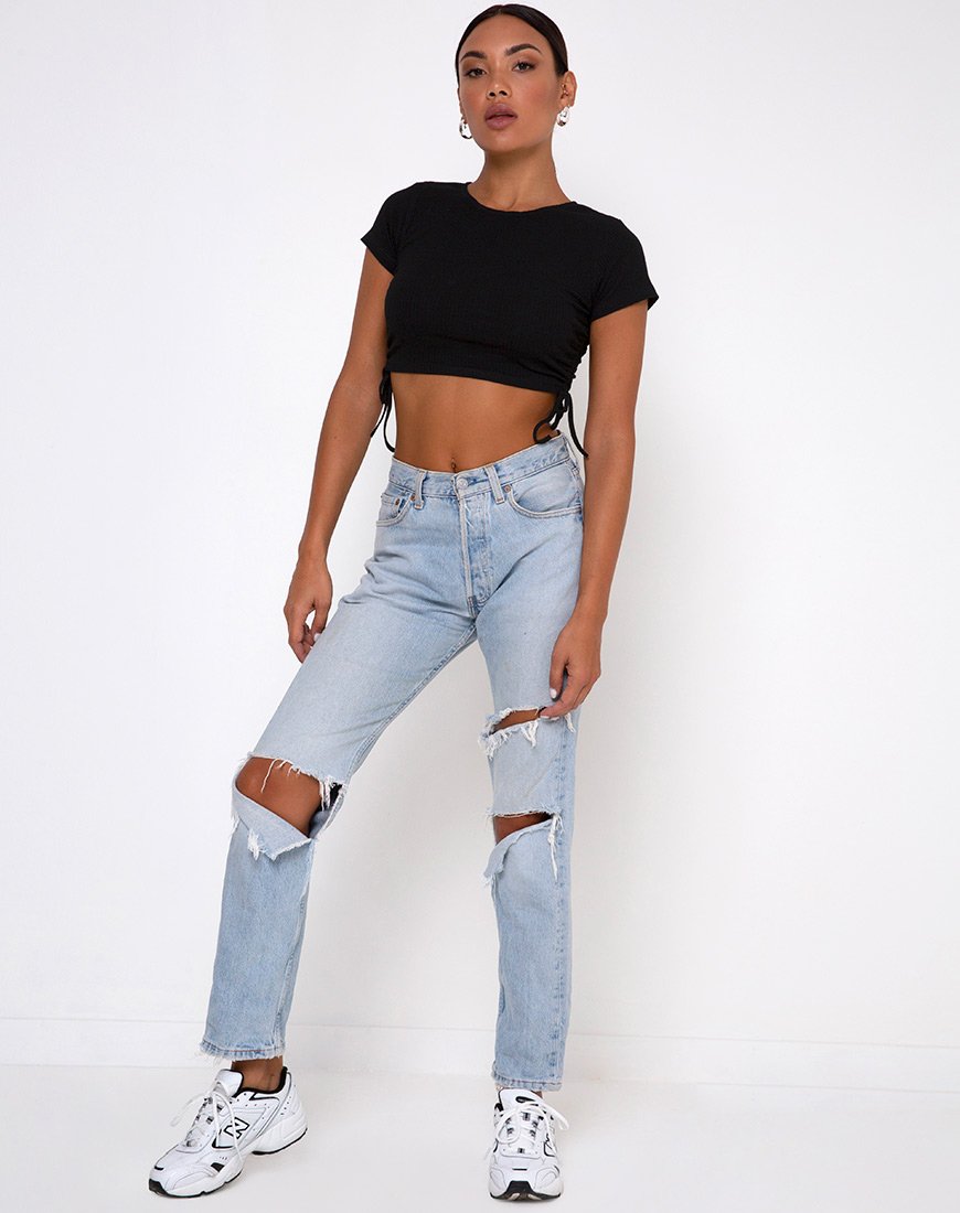 Imagen de Tiner Crop Top en canalé negro
