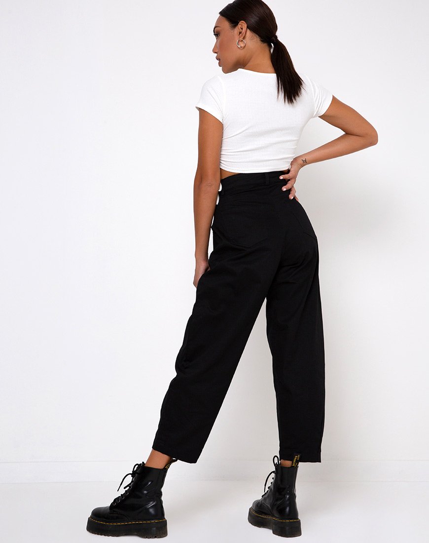 Imagen de Tiner Crop Top en canalé marfil