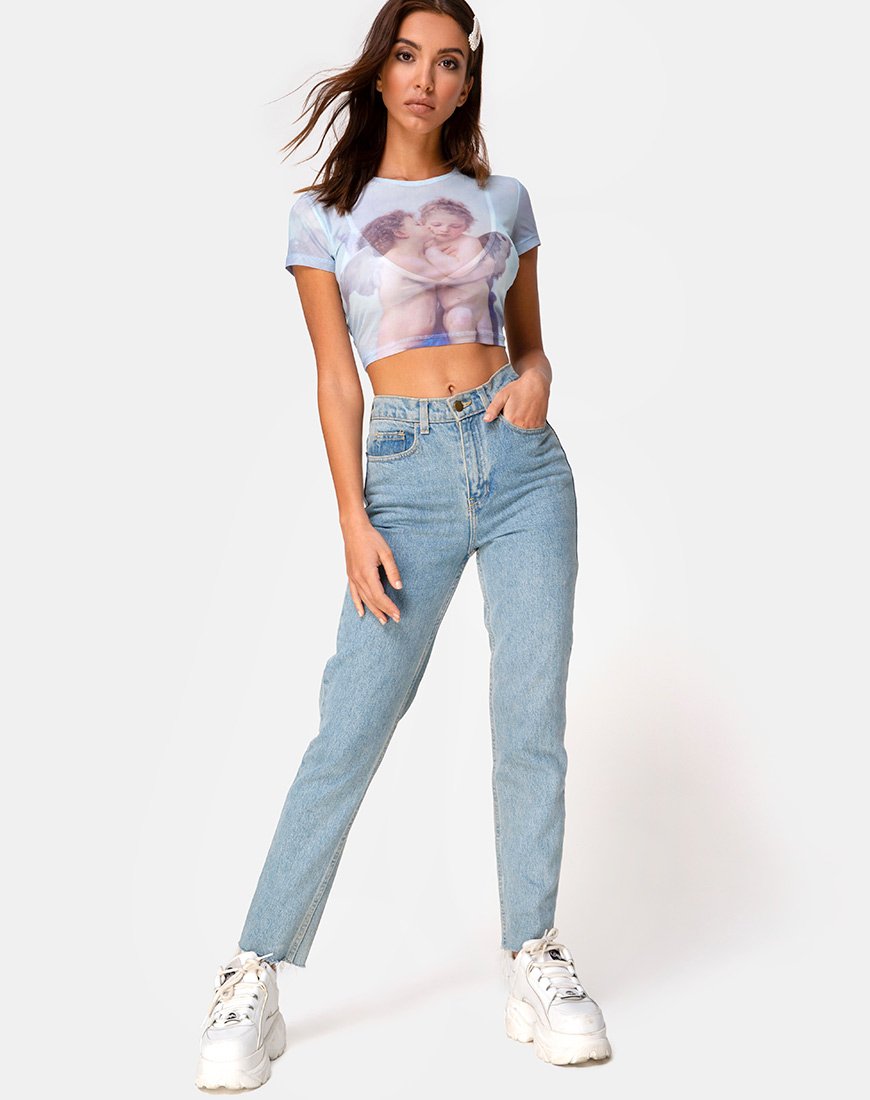 Imagen de Tiney Crop Top Tee in Cherub Kiss Blue