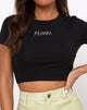 Imagen de Tiney Crop Tee en negro Piscis Diamante