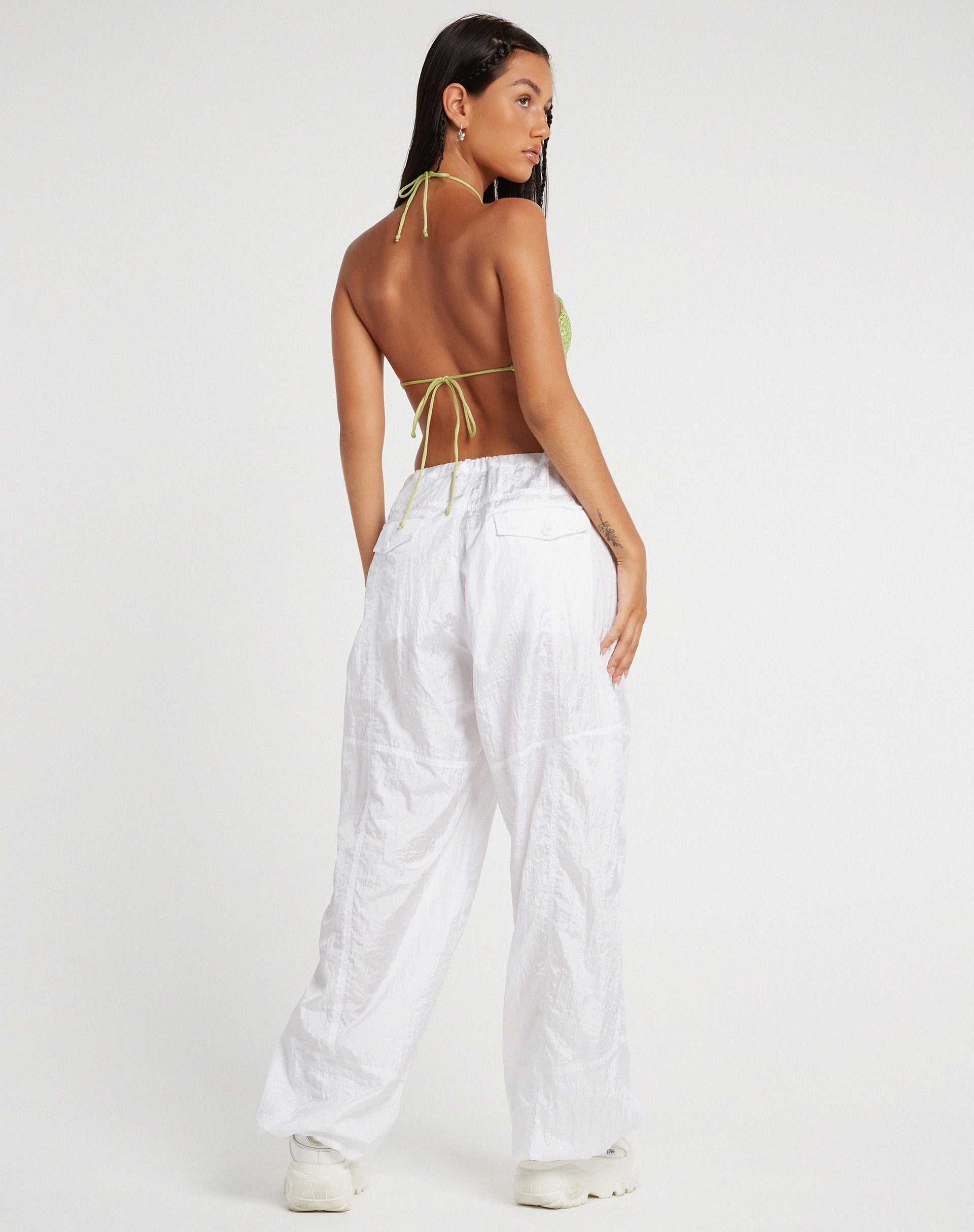 imagen de Tinimi Crop Top en Drape Sequin Lime Green
