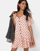 Imagen de Tisha Babydoll Dress in New Polka Nude Negro