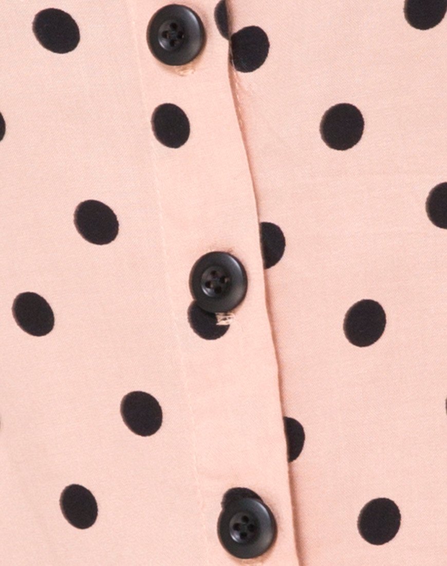 Imagen de Tisha Babydoll Dress in New Polka Nude Negro