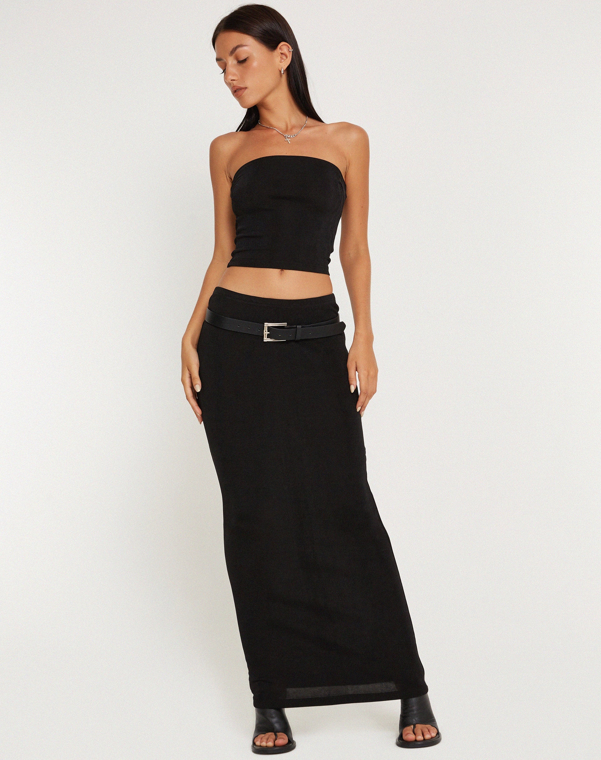 imagen de Tulus Low Rise Maxi Skirt in Black