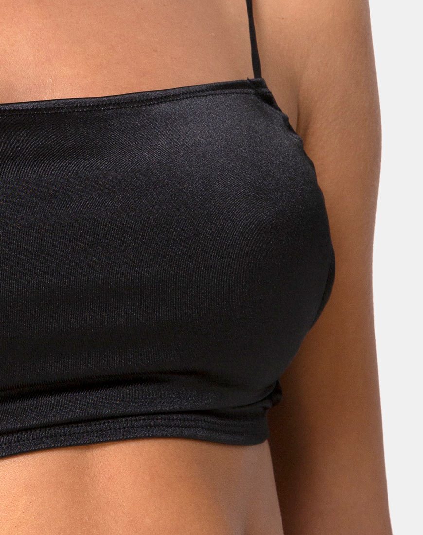 Imagen de Tisya Crop Top de satén negro