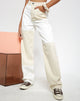 Imagen de Motel X Barbara Kristoffersen Tonal Panel Parallel Jeans en Blanco y Crudo