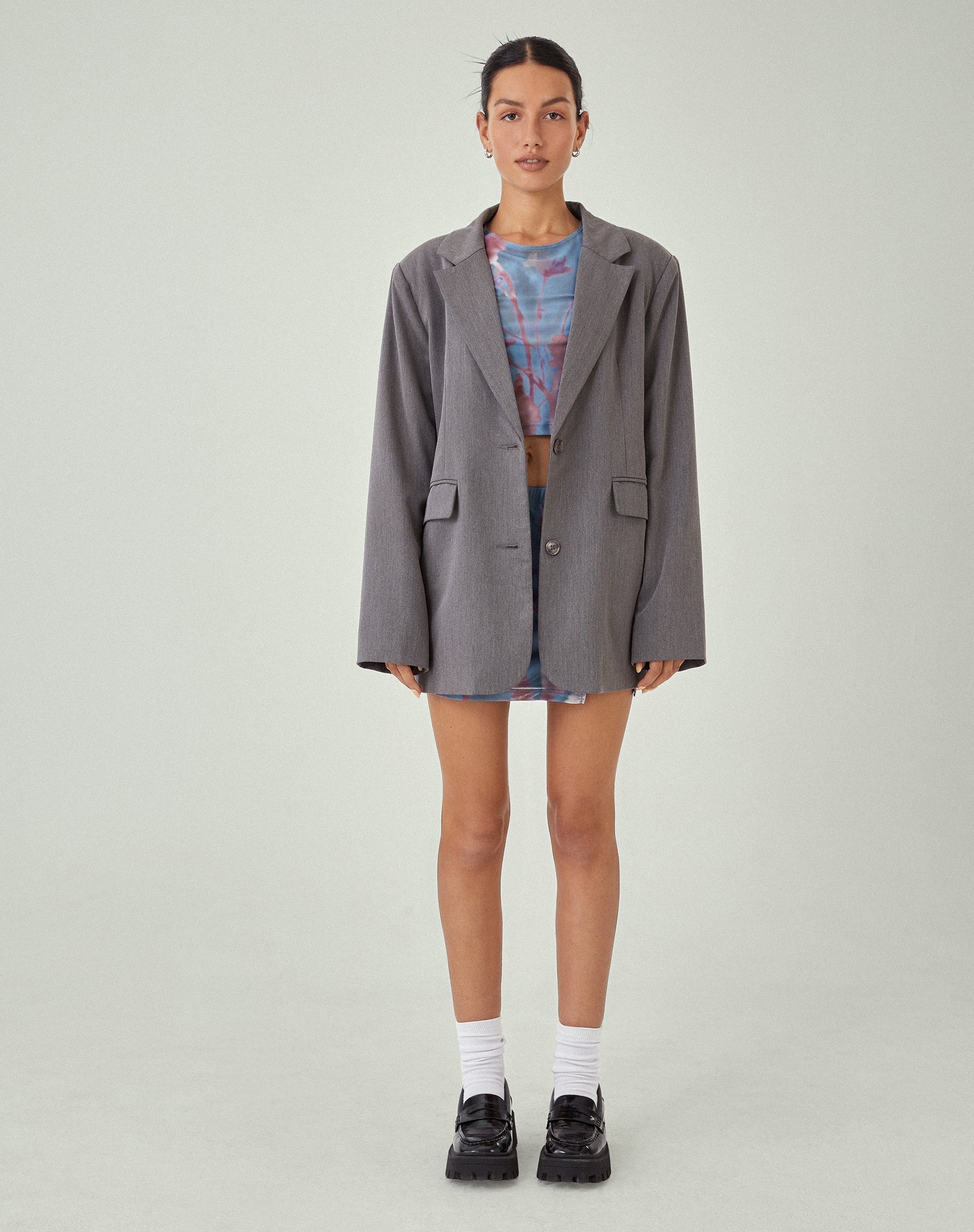 image of MOTEL X JACQUIE Minifalda Pelma en Malla Lumen Azul