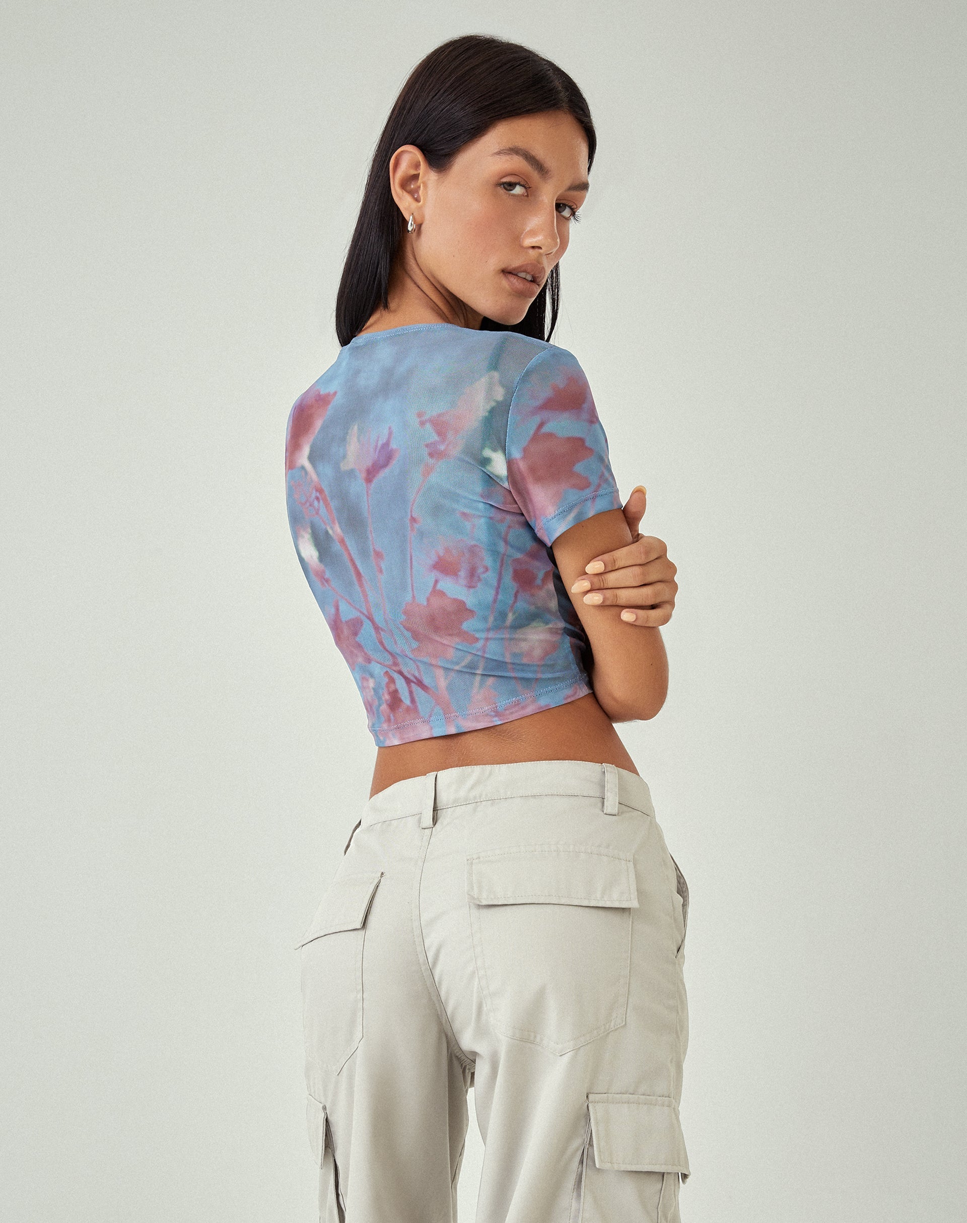 imagen de MOTEL X JACQUIE Tonia Top Estampado en Malla Lumen Azul