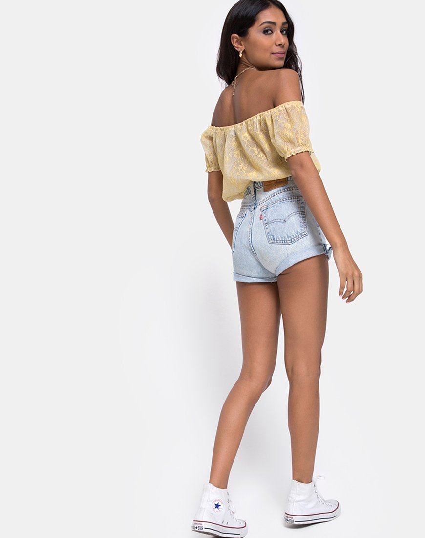 Imagen de Eva Crop Top en encaje pastel Limón