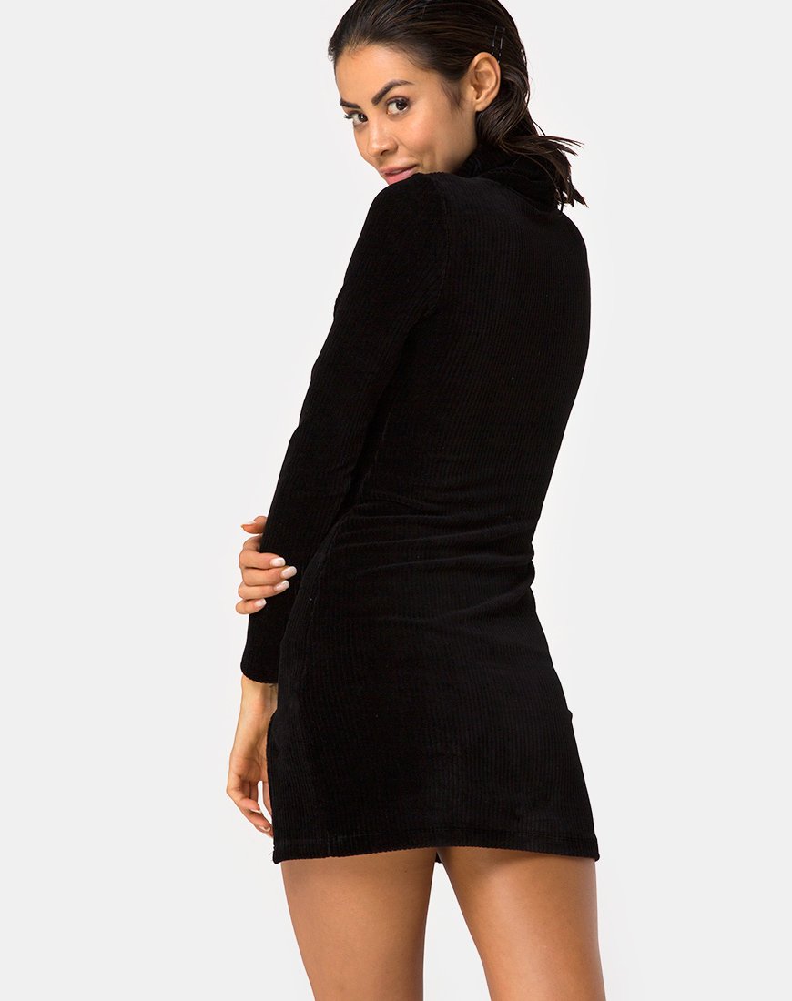 Imagen de Tor Dress in Velvet Rib Negro