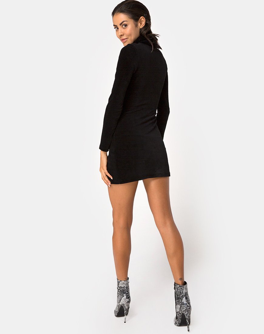 Imagen de Tor Dress in Velvet Rib Negro