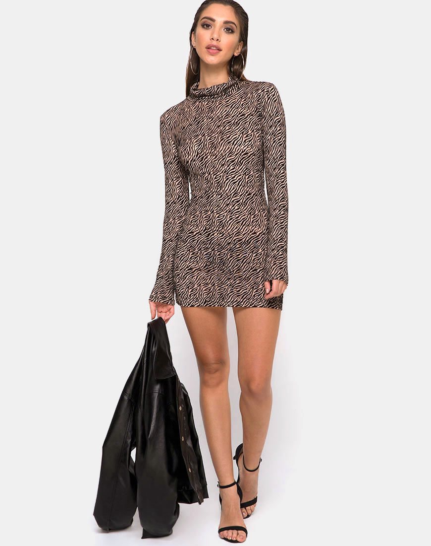 Imagen de Torin Bodycon Dress in Tiger Net Tan