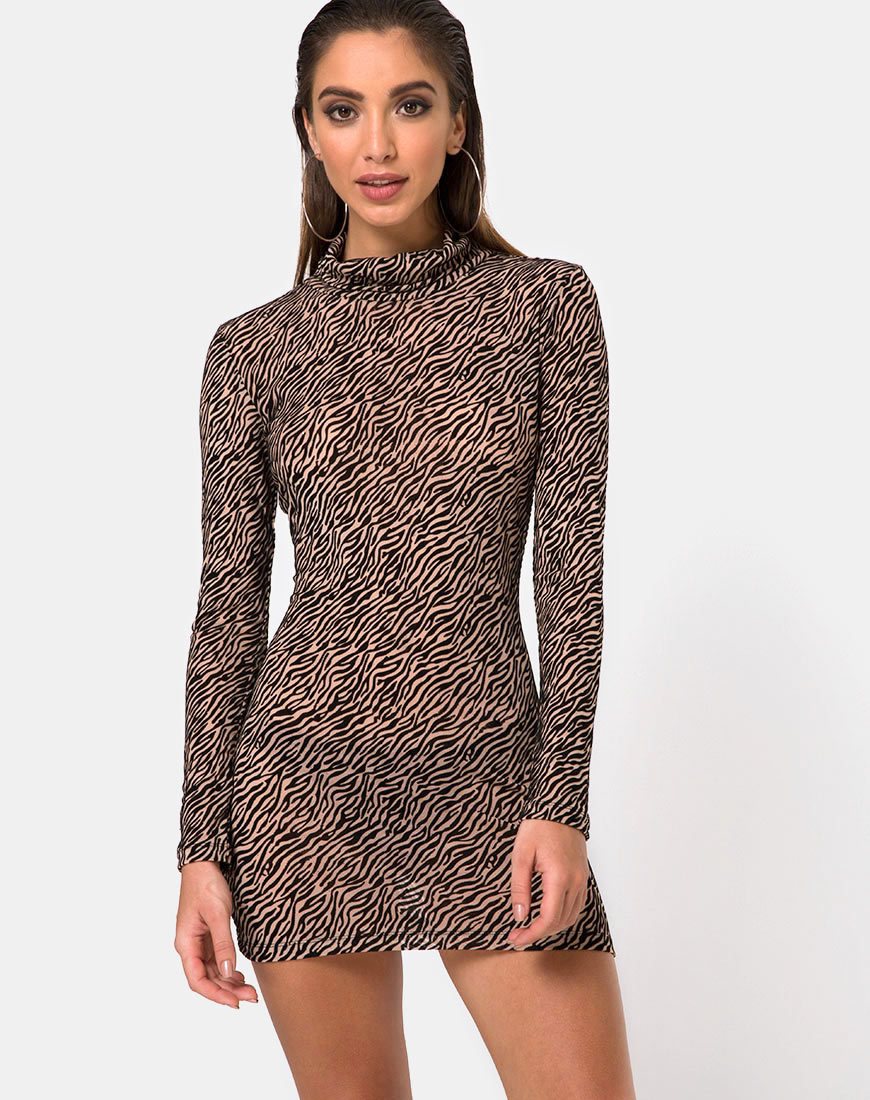 Imagen de Torin Bodycon Dress in Tiger Net Tan