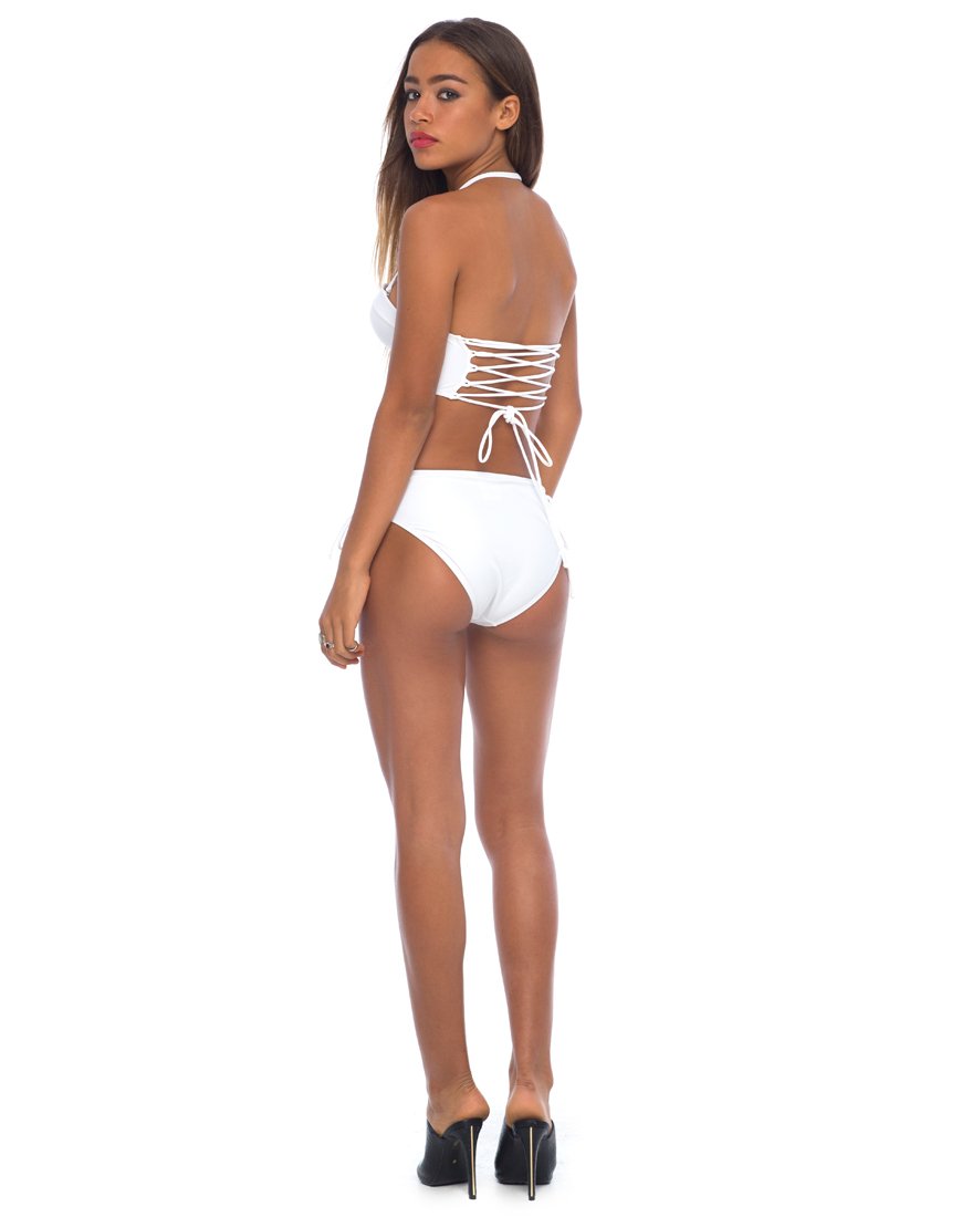 Imagen de braguita de bikini Torte Lace Up blanca