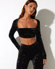 imagen de Traisa Crop Top en Velour Negro