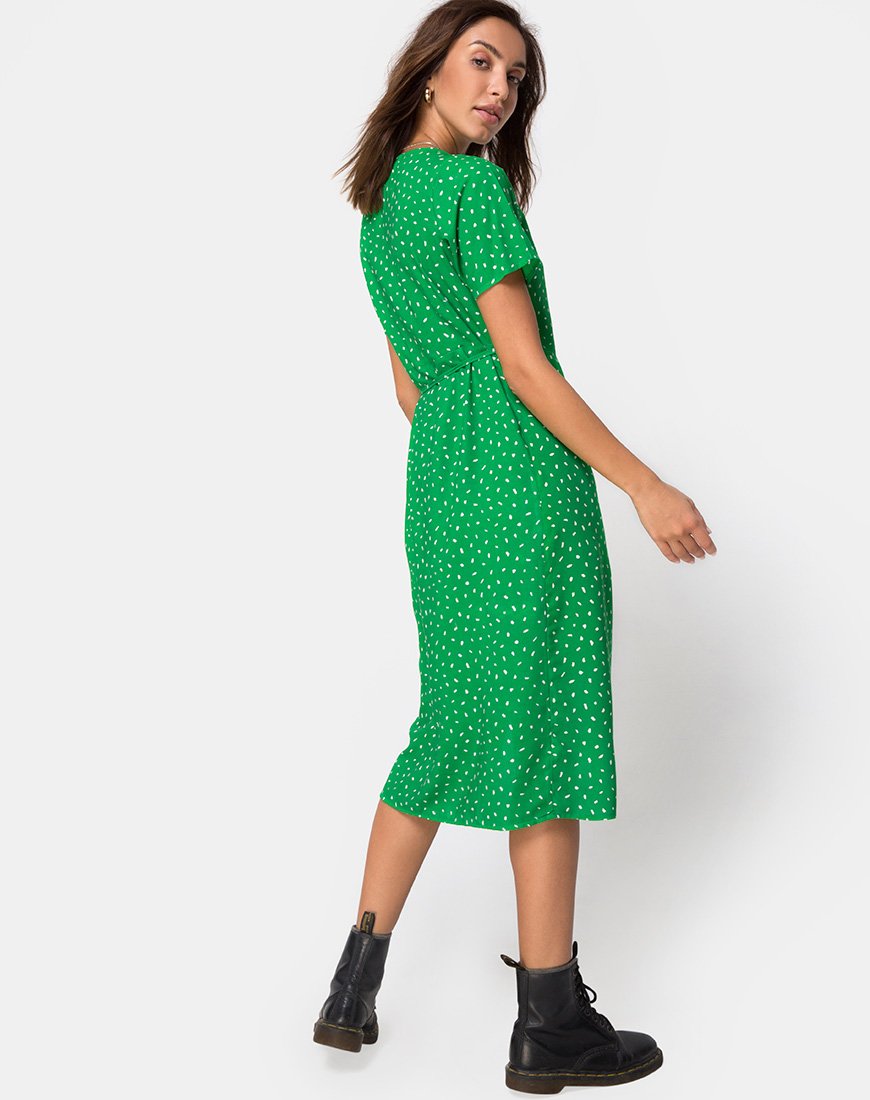 Vestido Envolvente Trasti en Mini Diana Verde Lunar