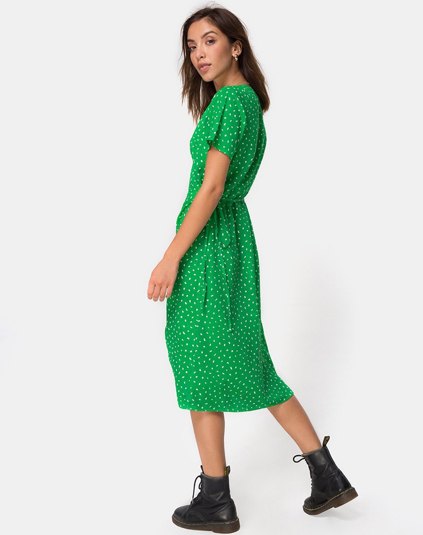 Imagen de Trasti Wrap Dress in Mini Diana Dot Green