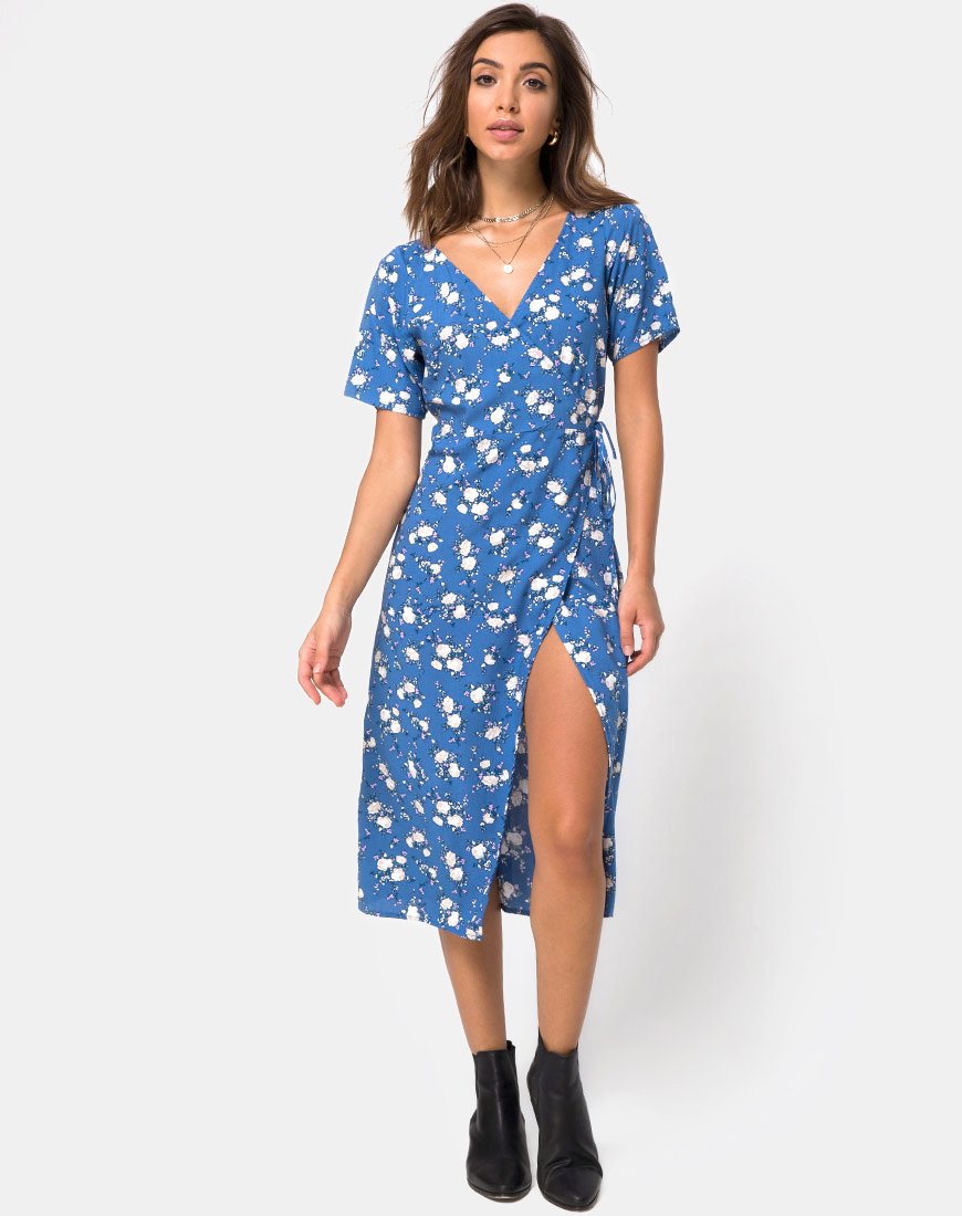 Imagen del vestido Trasti Midi en Soheila Floral Azul