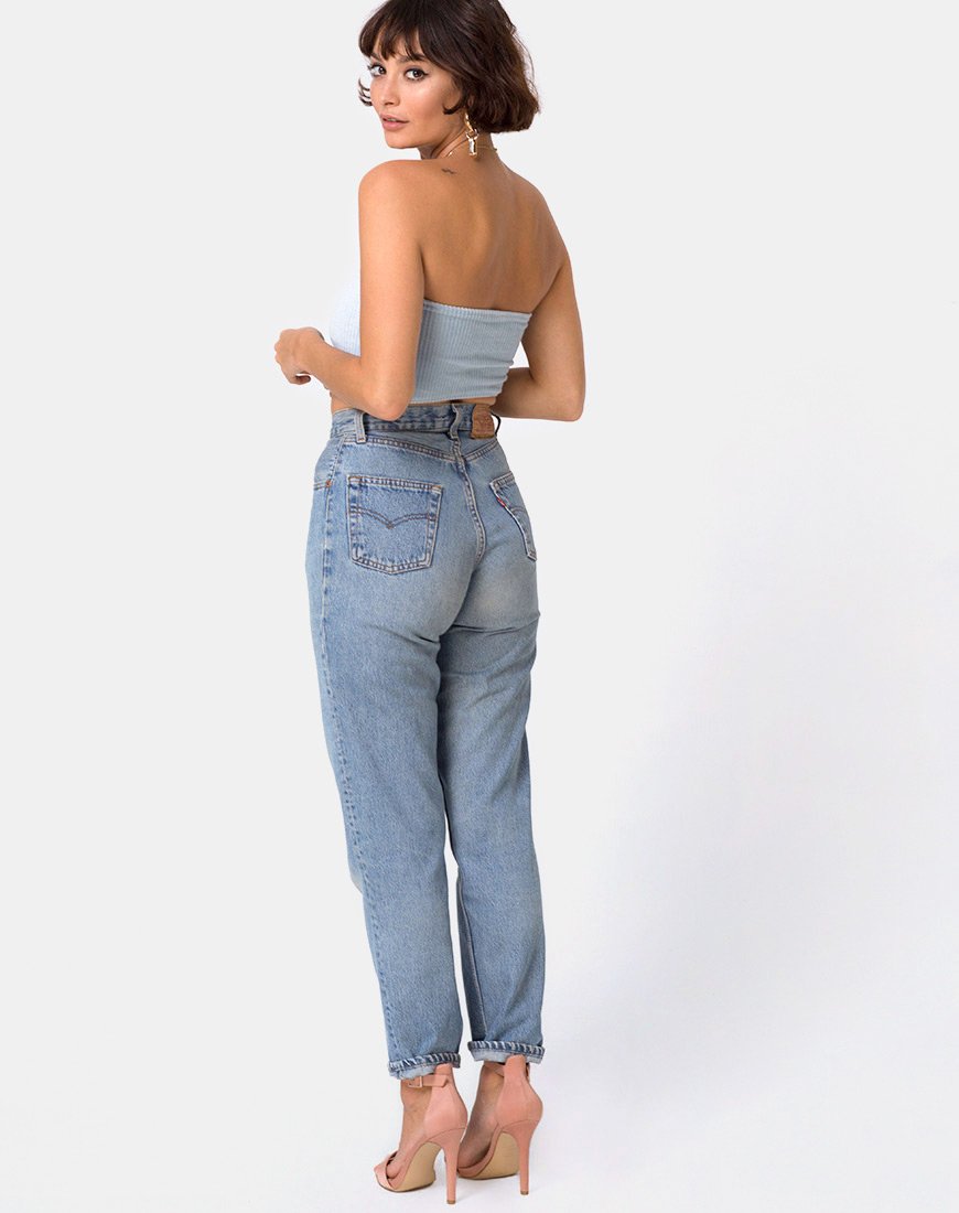Imagen de Camiseta de punto azul bebé
