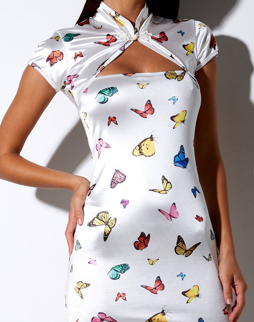 Vestido Tuli Bodycon en Crema Mariposa