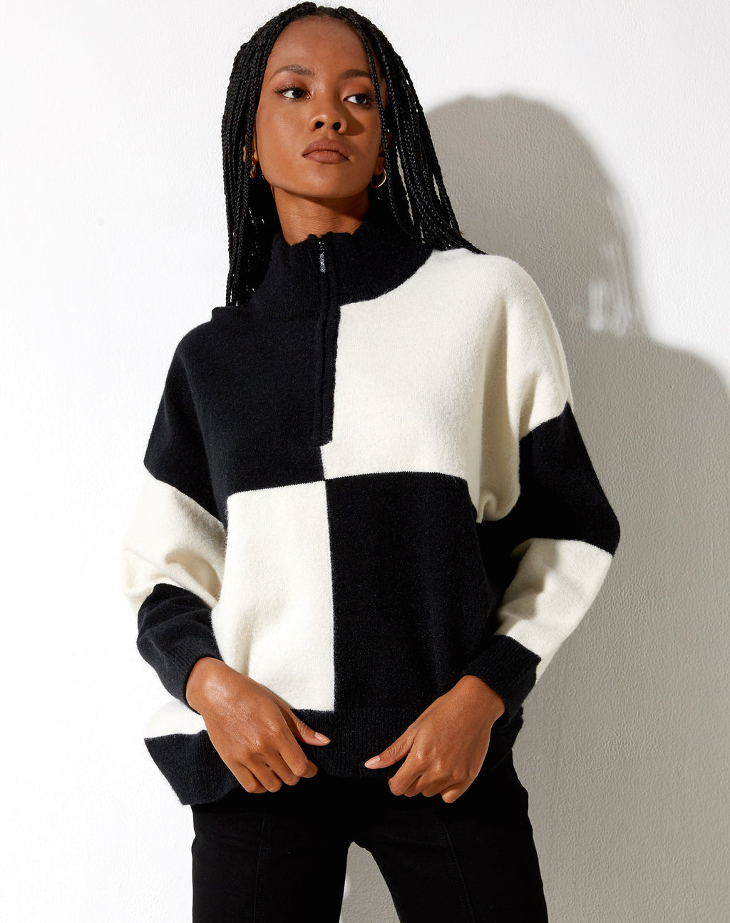 Sudadera Tusca en negro y crema